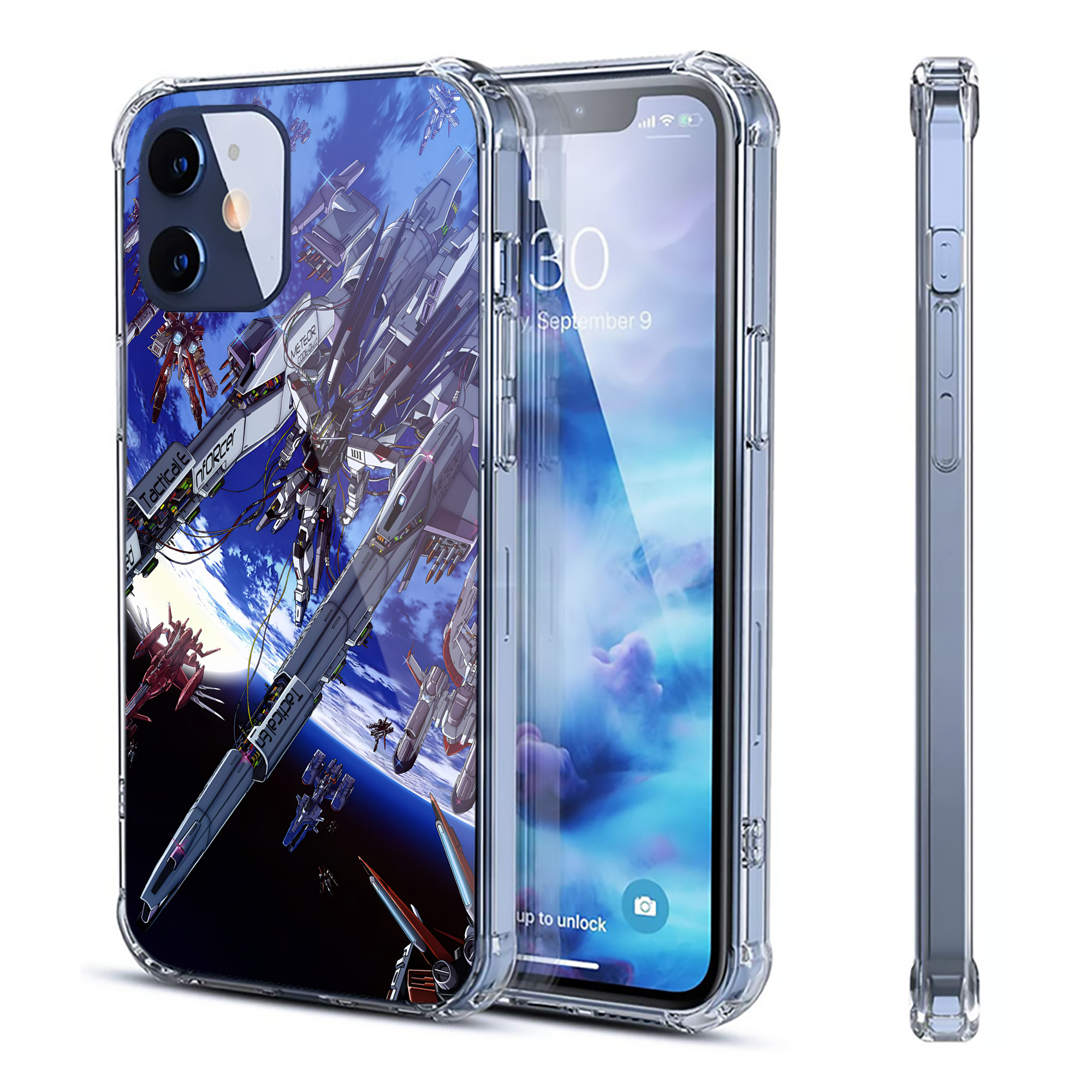 （画像用） 機動戦士ガンダム Mobile Suit Gundam 【iPhone 12シリーズ対応】透明スマホケース（クリアソフトケース）